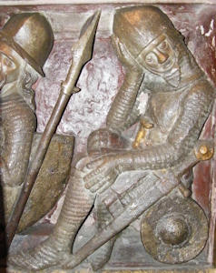 Germany Freiburg im Breisgau Cathedral Sleeping Guards 1350